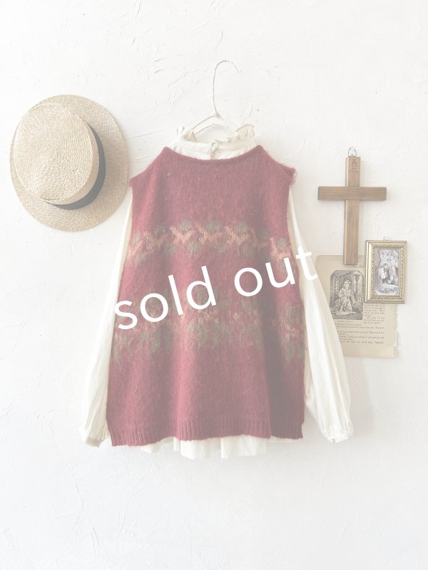 画像8: 【半額SALE】SO／モヘアノルディックベスト・レッド (8)