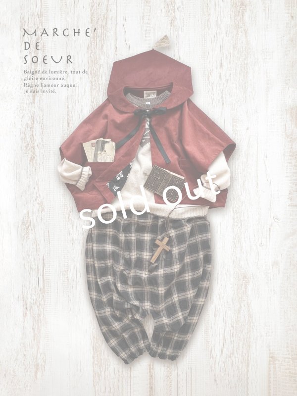 画像9: MARCHE' DE SOEUR／セーラ襟のタッセルちびコート・クラシカルレッド (9)