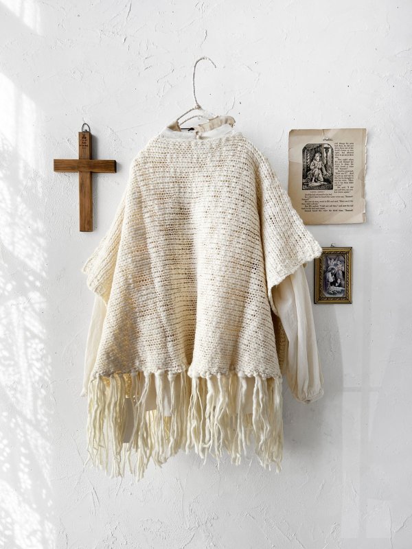 画像8: SO／フリンジニットポンチョ・キナリ (8)