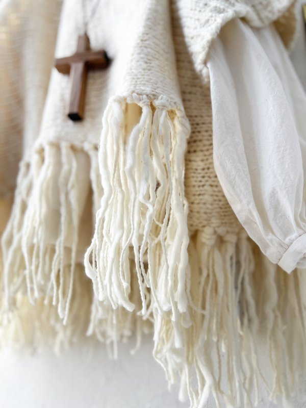 画像4: SO／フリンジニットポンチョ・キナリ (4)