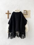 画像7: SO／フリンジニットポンチョ・ブラック (7)