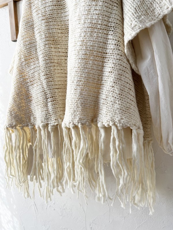 画像12: SO／フリンジニットポンチョ・ブラック (12)