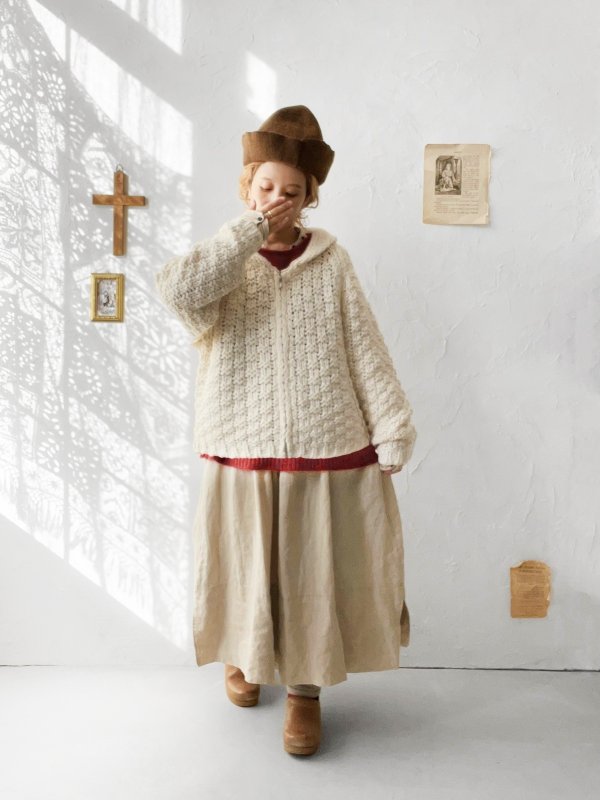 画像12: SO／ざっくりニットカーディガン・アイボリー (12)