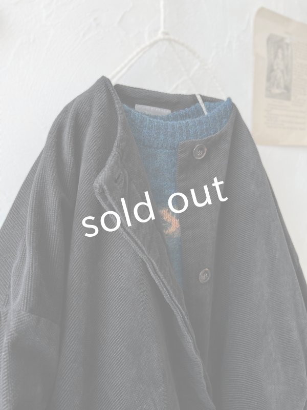 画像2: SO／綾コーデュロイコクーンジャケット・チャコール (2)