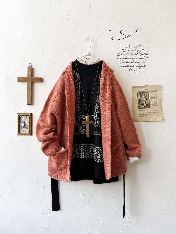 画像1: SO／シェットリノカーディガン・オレンジ (1)