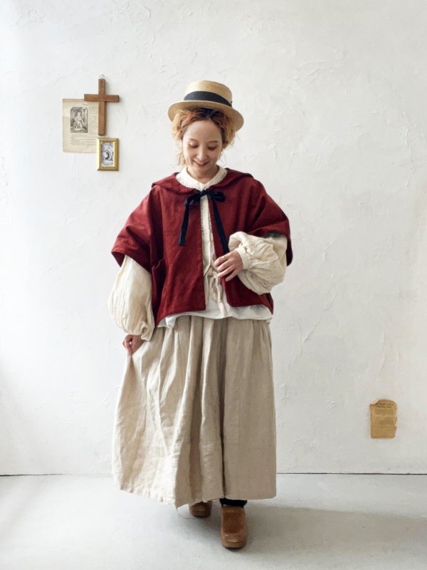 画像15: MARCHE' DE SOEUR／セーラ襟のタッセルちびジャケット・レッドブラウンチェック (15)