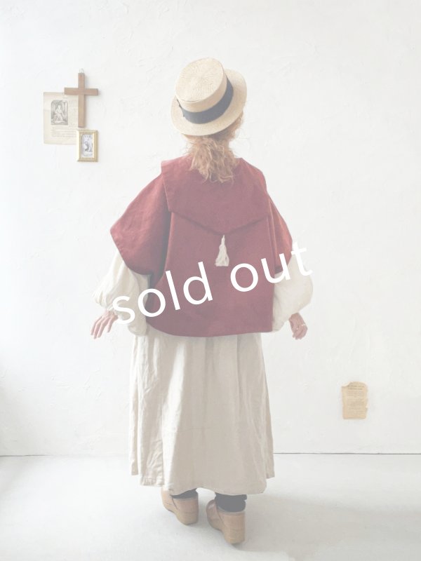 画像16: MARCHE' DE SOEUR／セーラ襟のタッセルちびジャケット・オールドローズ キャメル (16)