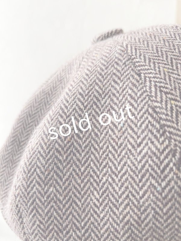画像7: 羊帽子店／12-3 冬のヘリンボーンキャスケット・杢ブラウン (7)