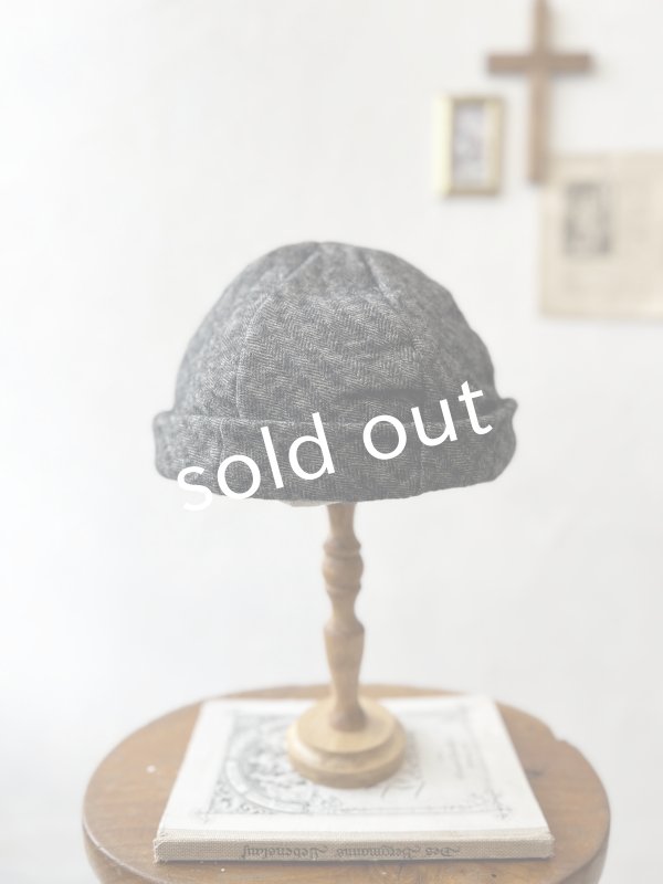 画像5: 羊帽子店／12-4 シェットランドウールリネンの冬のヘミング・杢ブラック (5)