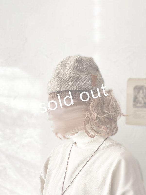 画像8: 羊帽子店／12-6 アイスランドウールの冬のヘミング・杢ベージュ (8)