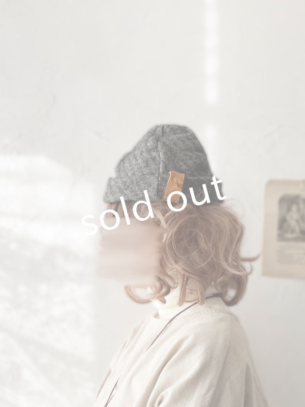 画像8: 羊帽子店／12-4 シェットランドウールリネンの冬のヘミング・杢ブラック (8)