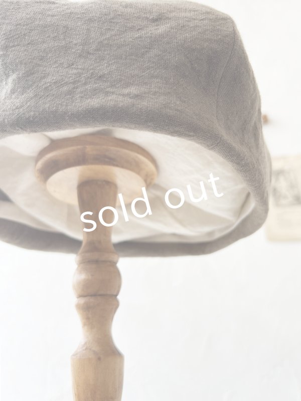 画像6: 羊帽子店／12-7 ベルギーリネンのほっこりベレー帽・モカ (6)