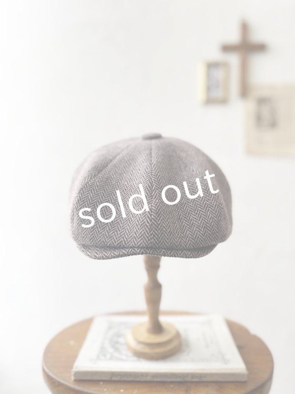 画像3: 羊帽子店／12-3 冬のヘリンボーンキャスケット・杢ブラウン (3)