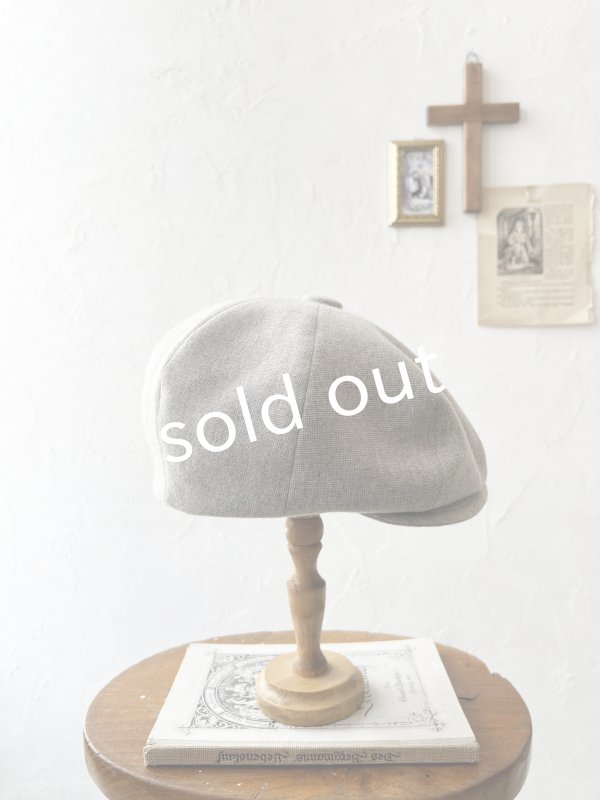 画像4: 羊帽子店／12-3 冬のヘリンボーンキャスケット・杢ライトグレー (4)