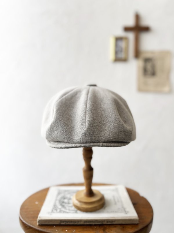 画像3: 羊帽子店／12-3 冬のヘリンボーンキャスケット・杢ライトグレー (3)