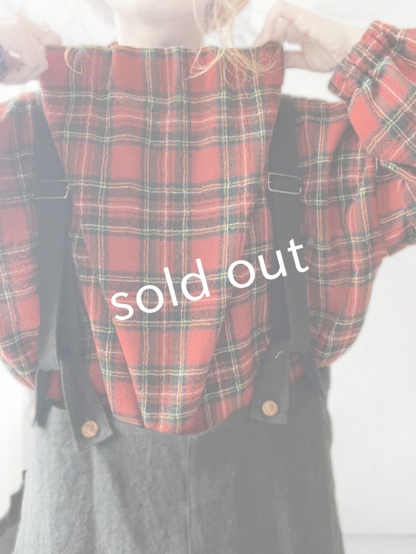 画像18: MARCHE' DE SOEUR／ウールガーゼのバルーンチュニック・ベージュチェック (18)