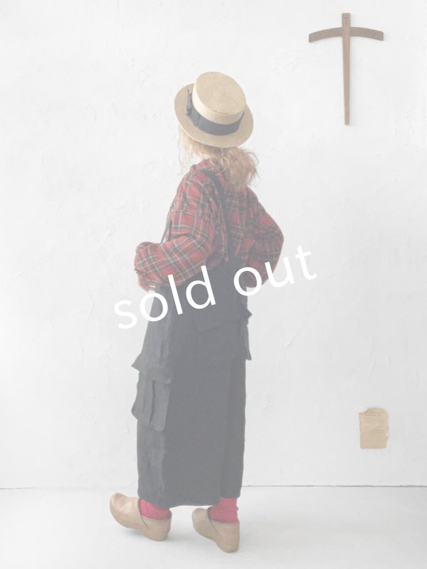 画像16: MARCHE' DE SOEUR／ウールガーゼのバルーンチュニック・赤チェック (16)