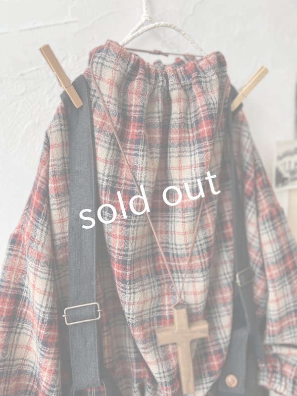 画像13: MARCHE' DE SOEUR／ウールガーゼのバルーンチュニック・ベージュチェック (13)