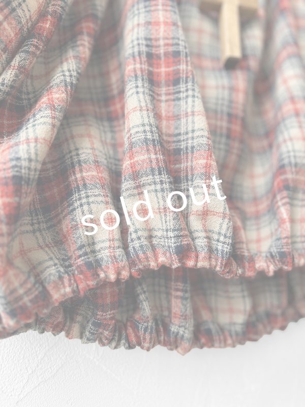 画像4: MARCHE' DE SOEUR／ウールガーゼのバルーンチュニック・ベージュチェック (4)