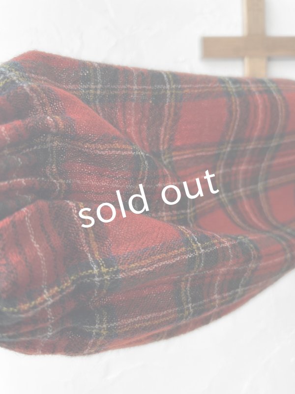 画像7: MARCHE' DE SOEUR／ウールガーゼのバルーンチュニック・赤チェック (7)