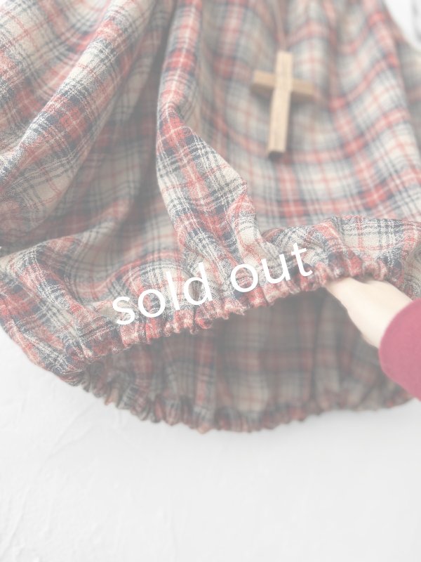 画像6: MARCHE' DE SOEUR／ウールガーゼのバルーンチュニック・ベージュチェック (6)