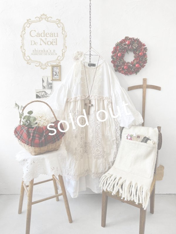 画像1: 【ノエルの贈り物】ホワイトリネンレースワンピース・A【15】 (1)