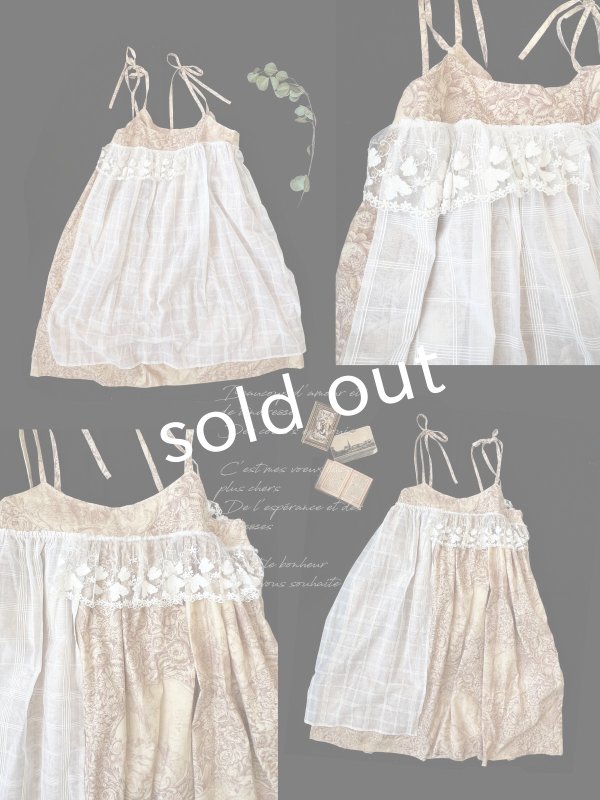 画像2: 【ノエルの贈り物】トワルドジュイのキャミワンピース・A【12】 (2)