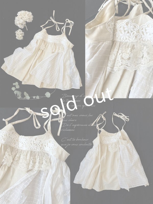 画像2: 【ノエルの贈り物】リネンキャミのレースチュニック・ミルク【6】 (2)