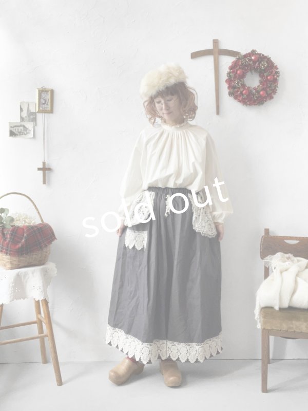 画像4: 【ノエルの贈り物】レースのガウチョパンツ・ダークグレー【9】 (4)