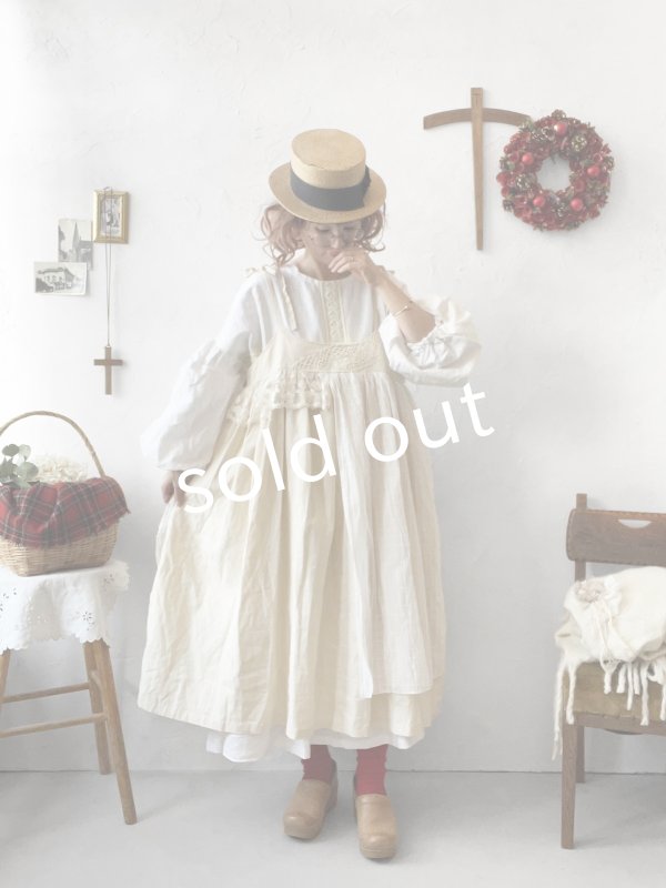 画像4: 【ノエルの贈り物】リネンキャミのレースワンピース・ミルク【10】 (4)