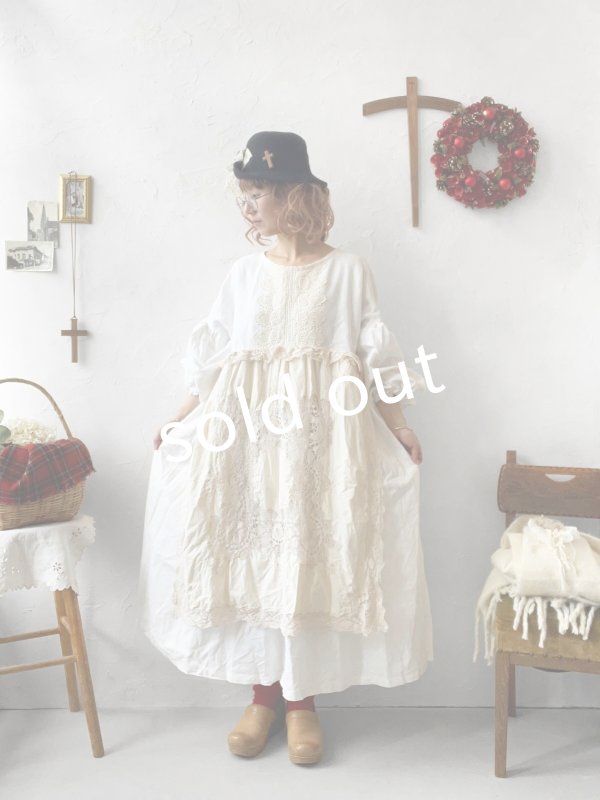 画像4: 【ノエルの贈り物】ホワイトリネンレースワンピース・A【15】 (4)