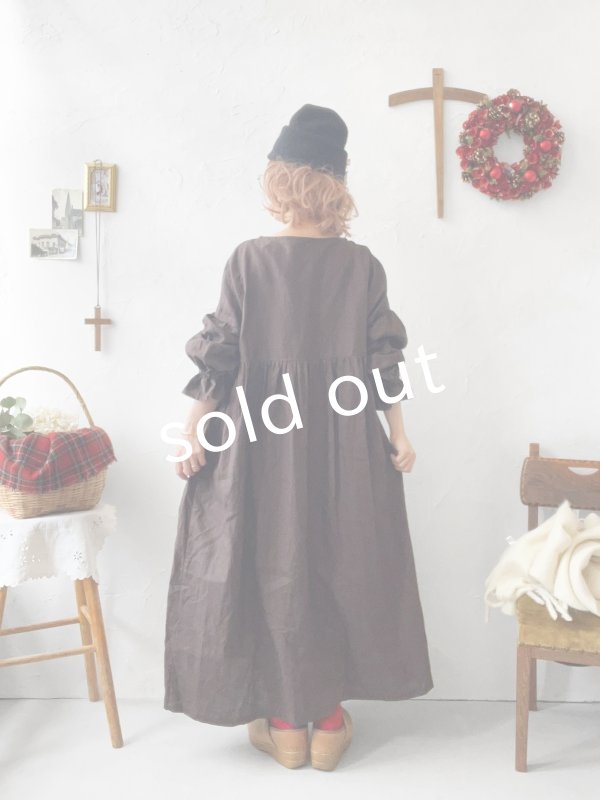 画像5: 【ノエルの贈り物】チョコブラウンのパフスリーブレースワンピース・B【22】 (5)