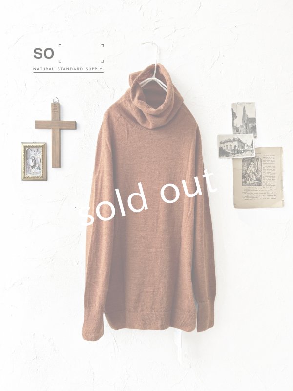 画像1: 【半額SALE】SO／ゆるタートルニットプルオーバー・ブラウン (1)