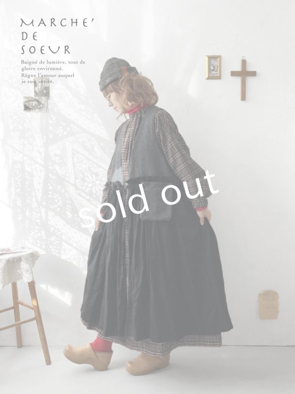 画像10: MARCHE' DE SOEUR／ウールツイードのベストワンピース・チャコール×黒 (10)