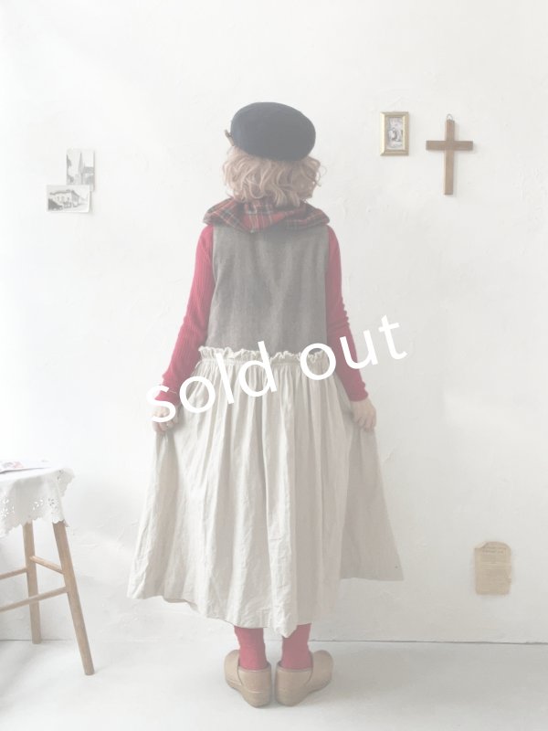 画像10: MARCHE' DE SOEUR／ウールツイードのベストワンピース・モカ×生成り (10)