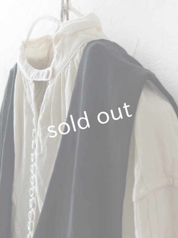 画像4: MARCHE' DE SOEUR／リネンのベストワンピース・黒×アンティークブラウン (4)