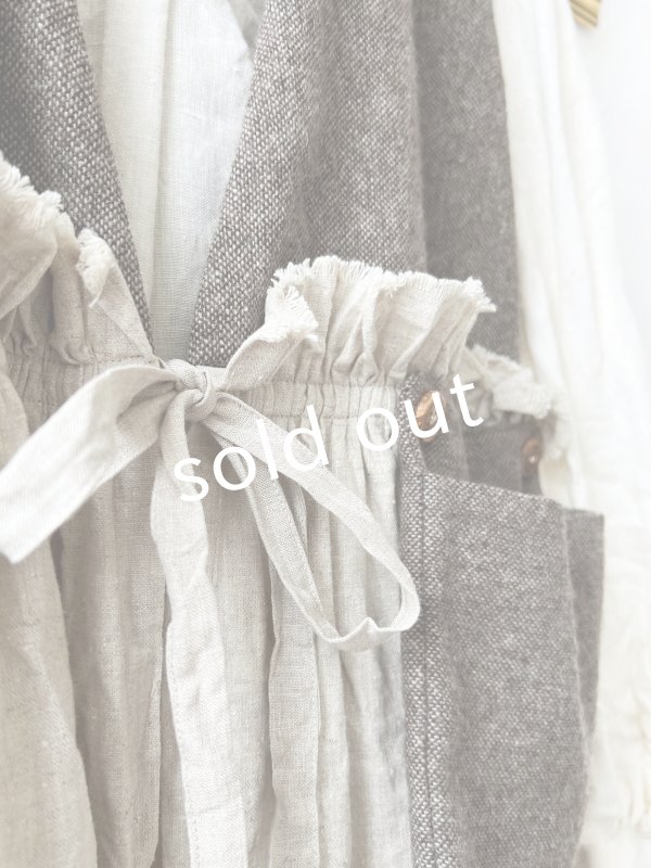 画像5: MARCHE' DE SOEUR／ウールツイードのベストワンピース・モカ×生成り (5)