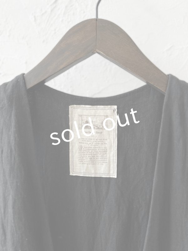 画像9: MARCHE' DE SOEUR／リネンのベストワンピース・黒×アンティークブラウン (9)