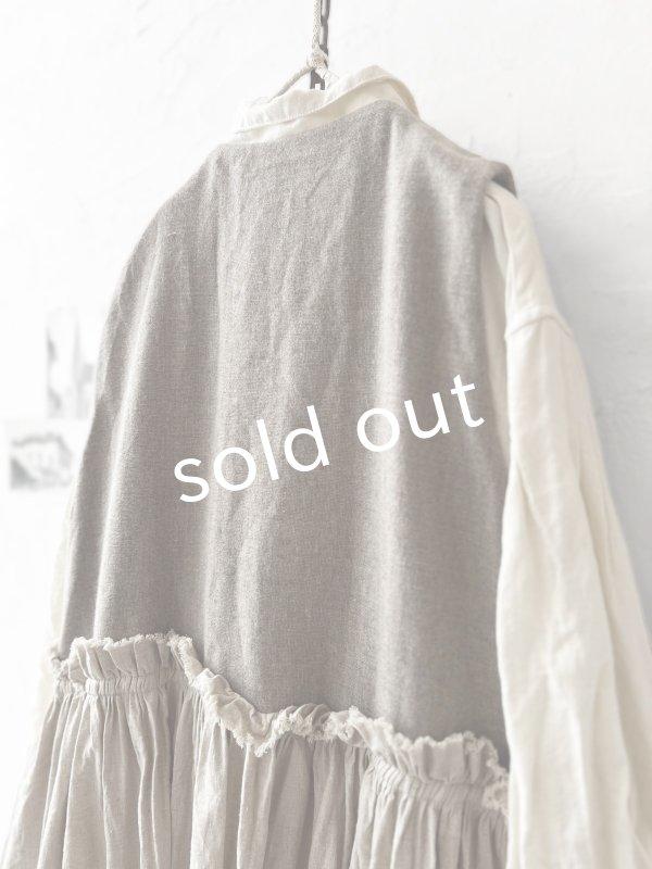 画像11: MARCHE' DE SOEUR／ウールツイードのベストワンピース・ベージュ×生成り (11)