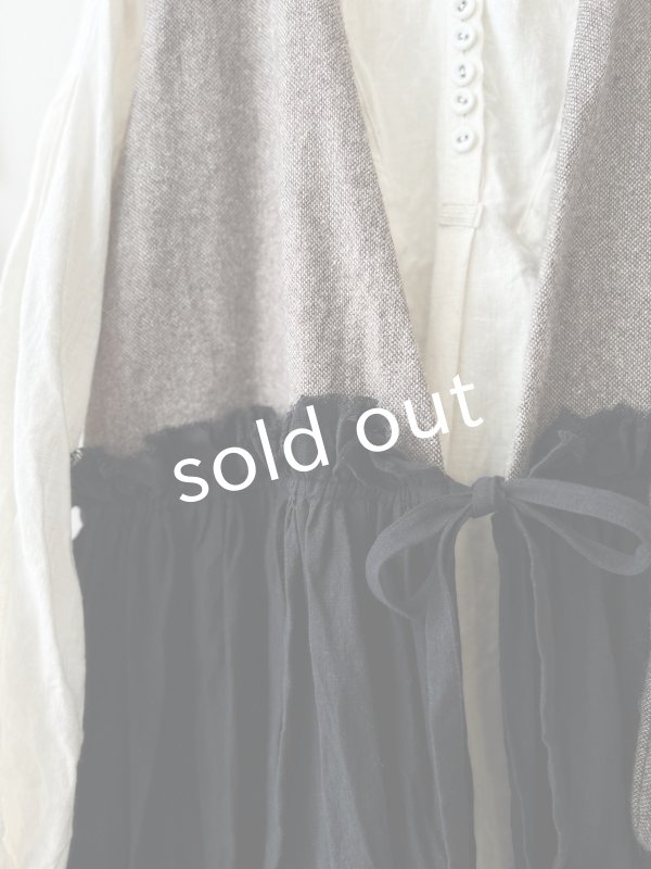 画像5: MARCHE' DE SOEUR／ウールツイードのベストワンピース・モカ×黒 (5)