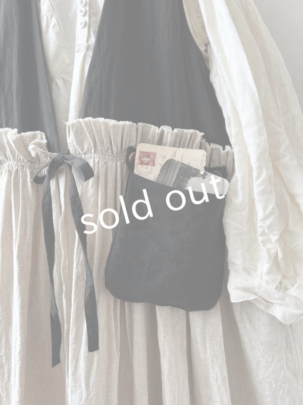 画像3: MARCHE' DE SOEUR／リネンのベストワンピース・黒×生成り (3)