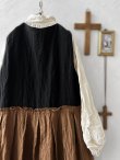 画像8: MARCHE' DE SOEUR／リネンのベストワンピース・黒×アンティークブラウン (8)