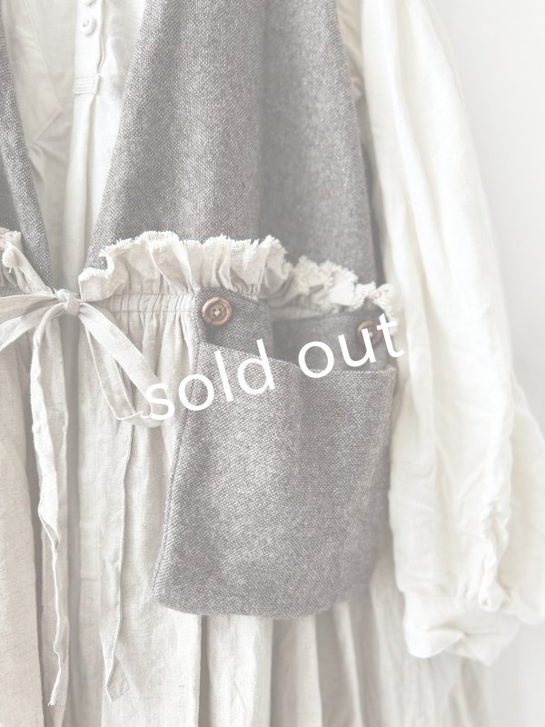 画像4: MARCHE' DE SOEUR／ウールツイードのベストワンピース・モカ×生成り (4)