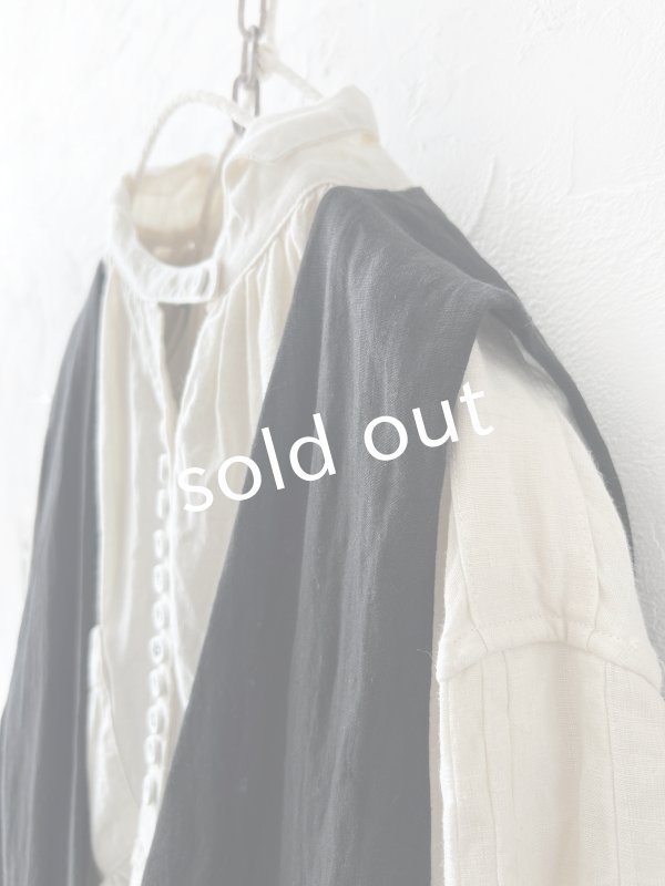 画像6: MARCHE' DE SOEUR／リネンのベストワンピース・黒×生成り (6)