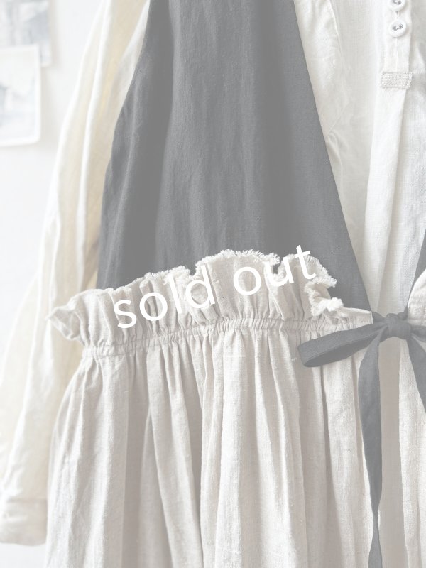 画像5: MARCHE' DE SOEUR／リネンのベストワンピース・黒×生成り (5)