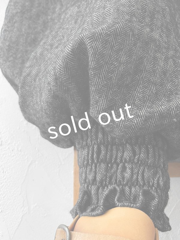 画像6: MARCHE' DE SOEUR／シェットランドウールリネン ピエロパンツ・杢ブラック (6)