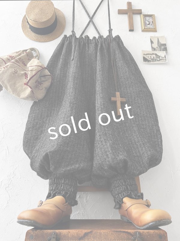 画像7: MARCHE' DE SOEUR／シェットランドウールリネン ピエロパンツ・杢ブラック (7)