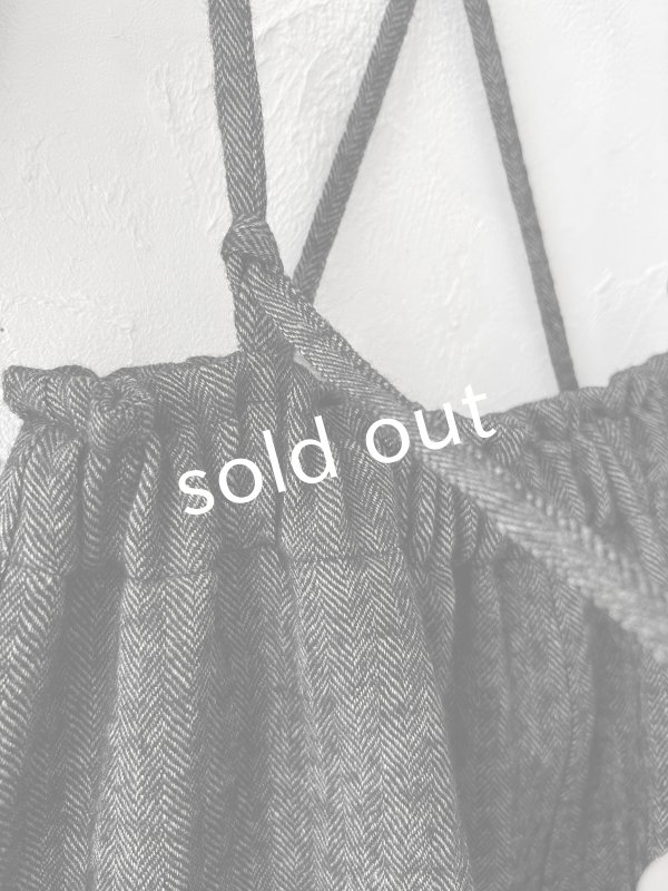 画像8: MARCHE' DE SOEUR／シェットランドウールリネン ピエロパンツ・杢ブラック (8)