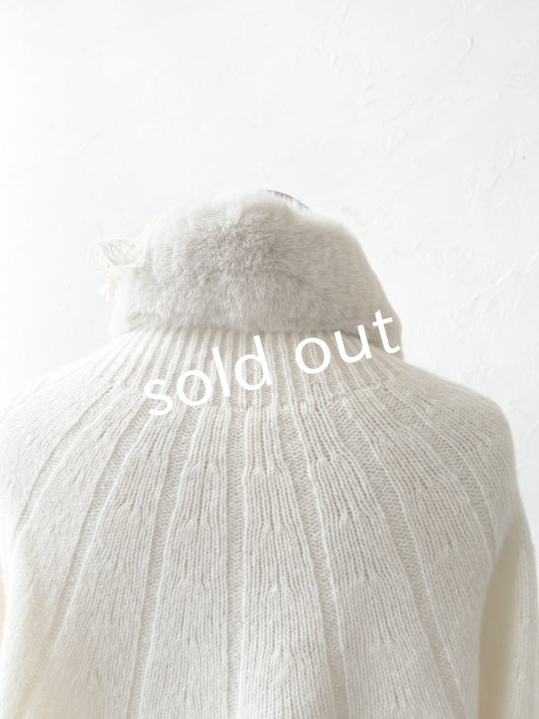 画像5: pollenbienco／アンティークレースのファーティペット・L (5)