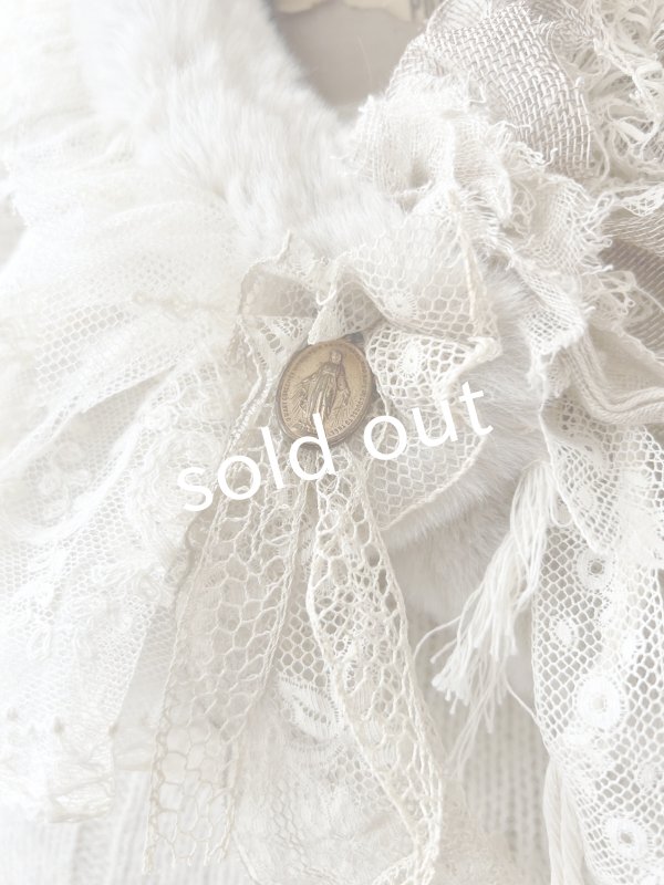 画像4: pollenbienco／アンティークレースのファーティペット・B (4)